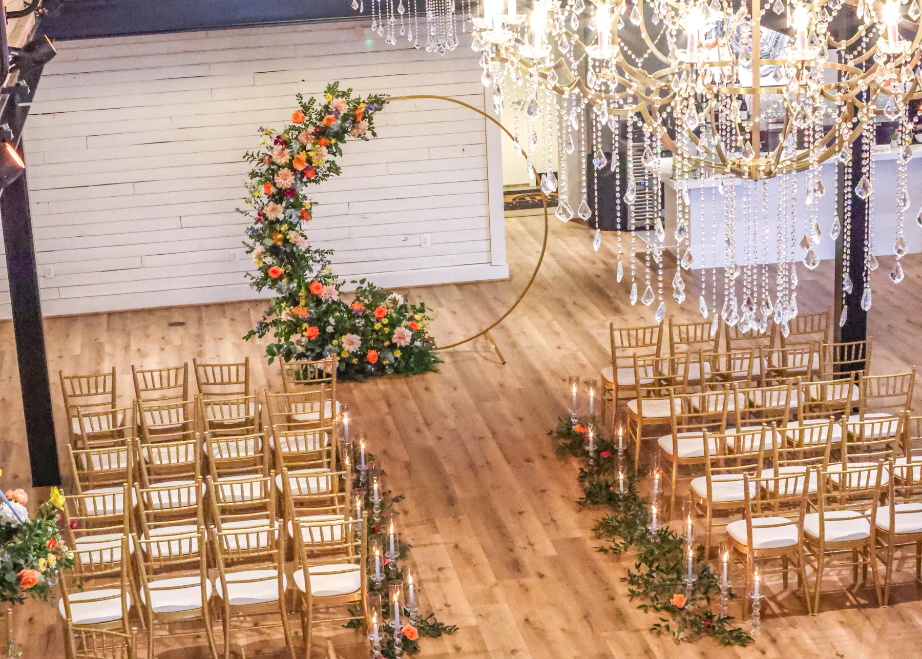 Brentsville Hall setup for a wedding ceremony