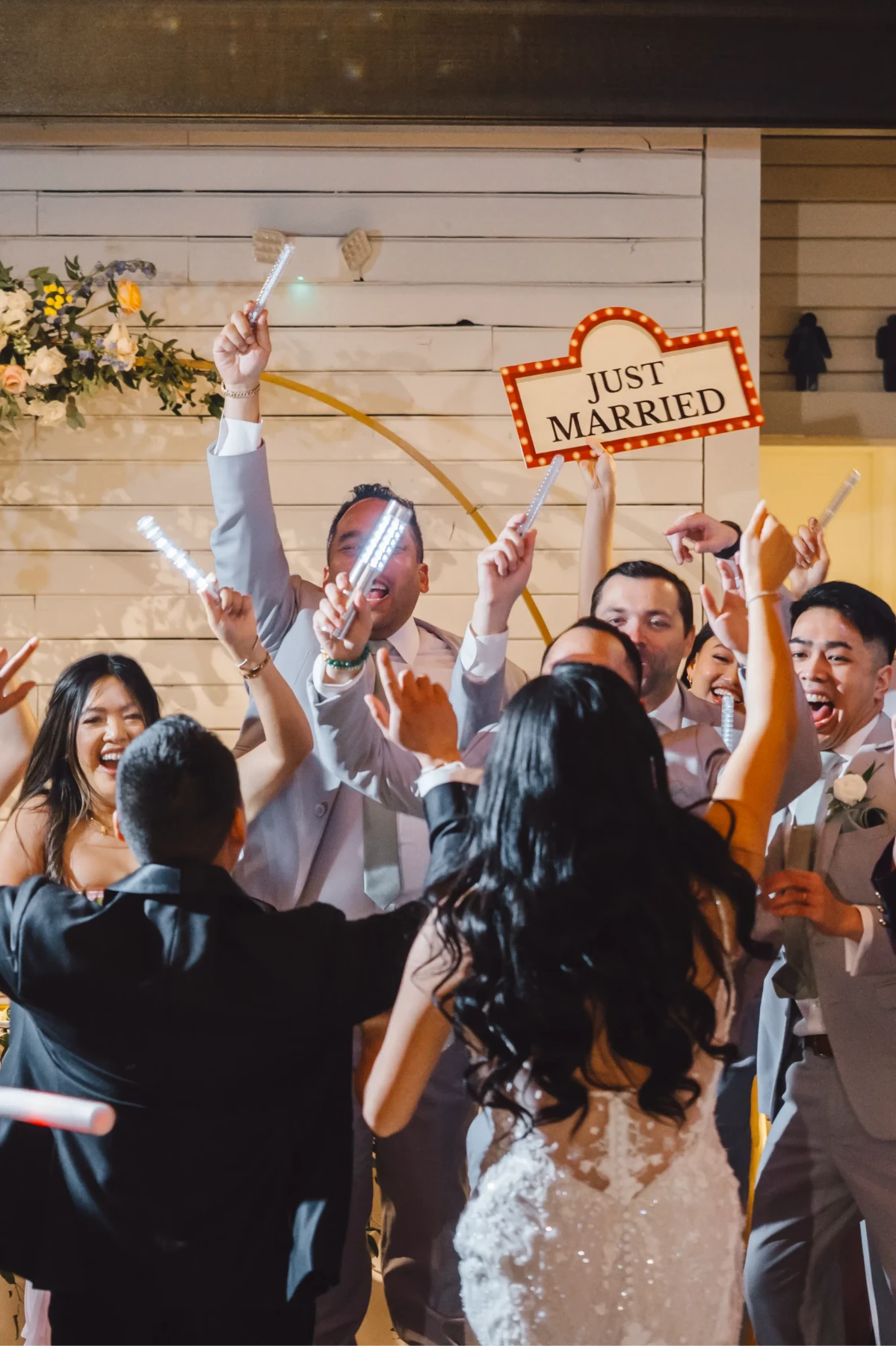 Just married at Brentsville Hall, a bride and groom dance on the large dance floor